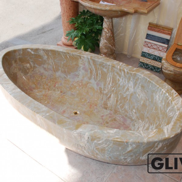 Ванна из блока мрамора Giallo Imperial